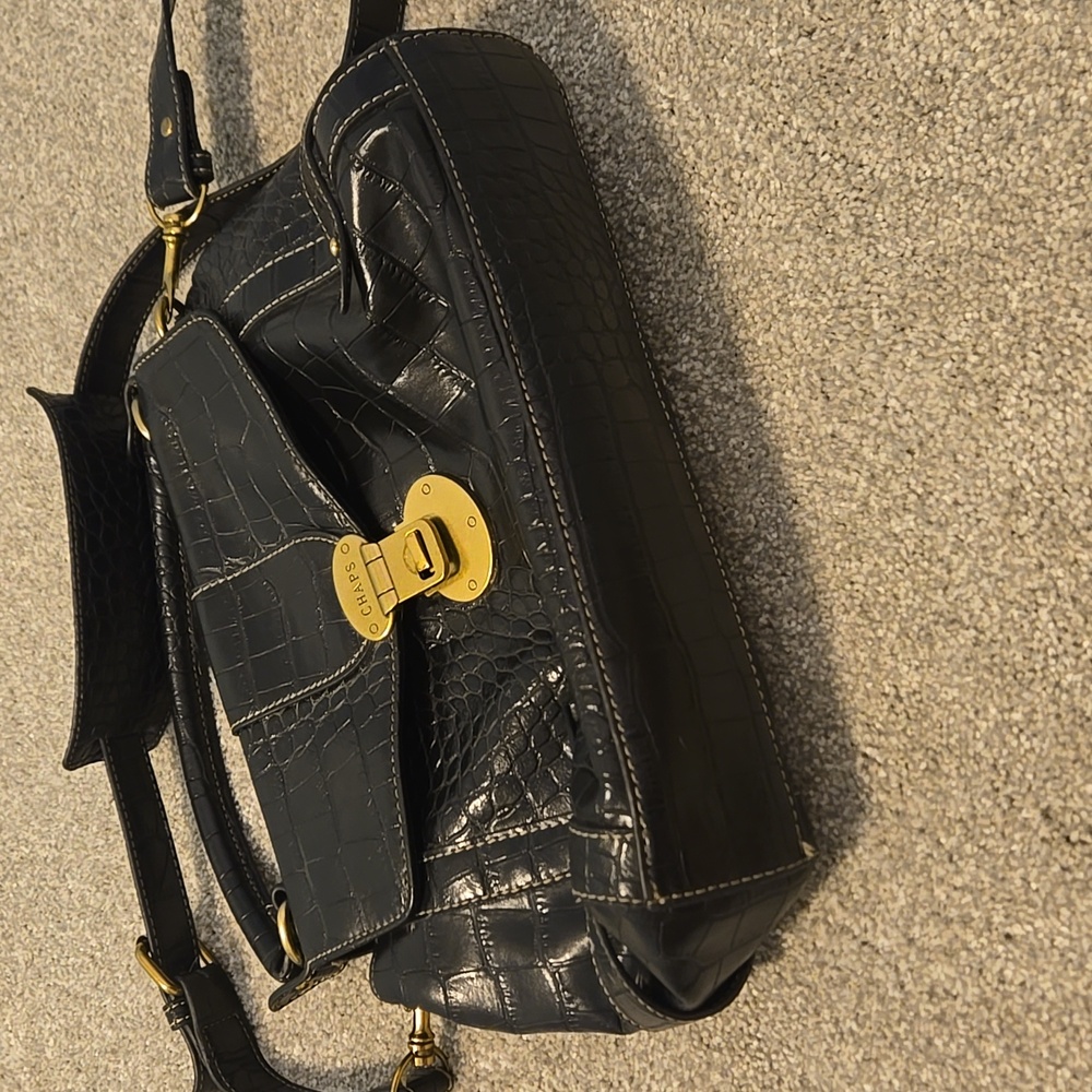 Chaps Black Purse With Gold Hardware - Picture 4 of 9